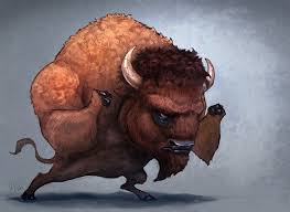 Shaun Keenan Fighter Animal Dudes Bison Art Buffalo Animal Animal Art