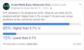 As everybody known, the employees provident fund (epf) declared 5.65% of dividend for the financial year 2009. Epf Dividend Rate For 2017 Our Prediction Invest Made Easy I3investor