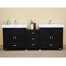 Kksafe bathroom vanity 30 x 18 x 34 inch, narrow depth vanities with sliding barn door and white sink, single vanity sink combo, storage vanity cabinet, combo except door (white). Bella 80 Inch Black Finish Double Sink Bathroom Vanity Set