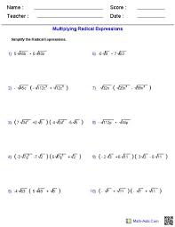The process of finding such an equivalent expression is called rationalizing the denominator. Algebra 1 Worksheets Radical Expressions Worksheets Radical Expressions Simplifying Algebraic Expressions Algebra Worksheets