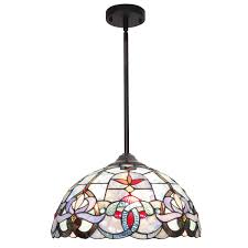 The light hangs 30 1/2 from the ceiling. Bonlicht Traditional Multi Colored Glass Chandelier Antique Tiffany Style Victorian 3 Light Ceiling Pendant Fixtures Hanging 16 Inch Shade Vintage Romantic Stained Glass Pendant Lighting Ul Listed Buy Online In Dominica At Dominica Desertcart Com
