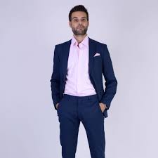 (a) blue suit pink tie combination. Man Wearing A Pink Shirt With Blue Suit And Handkerchief Flickr