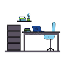I also used the corner braces to attach the counter to the back side of the faux drawer fronts. Workplace Desk Laptop Chiar Bookshelf And Cabinet Stock Vector Illustration Of Plant Inside 145159197
