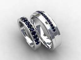 Blue Sapphire Wedding Band Set Wedding Ring Sapphire Micro Pave Sapphire Eternit Blue Sapphire Wedding Band Sapphire Wedding Band Set Sapphire Wedding Band