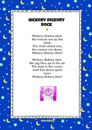 Hickory Dickory Dock Rhyme Free Video Song Lyrics Activities Nursery Rhymes Lyrics Children Songs Lyrics Nursery Songs
