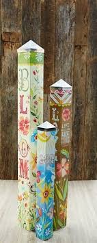 Life Is Beautiful Art Pole Garden Set Of 3 Peace Poles Katie Daisy Love Grow Nib Art Pole Vintage Garden Decor Garden Poles