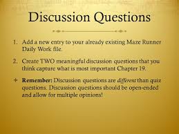 Only true fans will be able to answer all 50 halloween trivia questions correctly. The Maze Runner Chapters For Each Day That You Are Answering Questions You Will Be Adding An Entry To Your Maze Runner Daily Work Google Doc Ppt Download