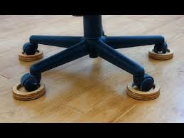Save Your Wood Floor From The Evil Office Chair With These Diy Caster Coasters Youtube Furniture Design Wooden Wood Chair Chair Design Wooden