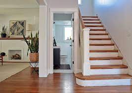 Bungalow Half Bathroom With A Diy Vanity Remodelista Bathroom Under Stairs Stairs Stairs Design