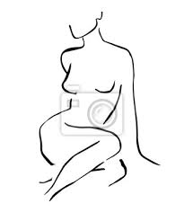 Mid century woman silhouette wall art. Simple Hand Drawn Trendy Line Silhouette Woman Modern Minimalism Posters For The Wall Posters Print Single People Myloview Com