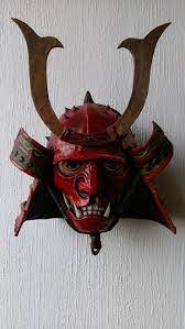 Samurai Mask Paper Mache Mask Samurai Helmet Home Decor Wall Art Japanese Art Art Hanging Wal Paper Mache Mask Samurai Helmet Japanese Art
