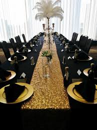 Birthday Party Black And Gold Table Decoration Ideas Pin By Chaynise Wilson Simmons On Husband Birthday Black Gold Party Black And Gold Centerpieces Gatsby Themed Party