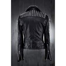 Women Luxury Designer Handmade Long Spikes Studded Biker Jacket Biker Jacket Outfit Women Jacket Outfit Women Riders Jacket
