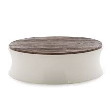 Erving Reclaimed Wood White Lacquer Round Coffee Table In 2020 Coffee Table White Resource Decor Round Coffee Table
