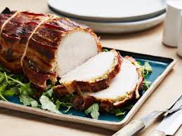 Honey Mustard Pork Roast With Bacon Recipe Food Network Recipes Pork Roast Smoked Pork Loin Recipes