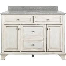 Adding an antique finish also enhance the look. Foremost 49 Inch Width Corsicana Single Sink Bathroom Vanity With Rushmore Grey Granite Top Antique White Cnawvt4922d Rg Keats Castle