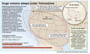 I don't see any volcanos?! the term supervolcano implies an eruption of magnitude 8 on the volcano explosivity index, indicating an eruption of more than 1,000 cubic. Endangered Earth Yellowstone Super Volcano