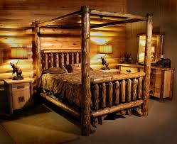 Logheads Grizzly Log Canopy Bed Rustic Bedroom Furniture Log Furniture Log Canopy Bed