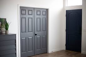 This guide reviews how to paint interior doors, whether they're still attached to the hinges or detached from the door frame, as well as how to prepare interior doors for painting. Dark Gray Doors How To Paint Your Own All For The Memories
