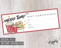Last Minute Birthday Presents For Grandma Movie Gift Certificate Birthday Gift Certificate Printable Movie Gift Coupon Gift Instant Download Last Minute Gift For Kids Teens Diy Printable Gift Certificate Movie Gift Birthday Gifts For Grandma