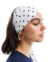 ASOS DESIGN skinny headscarf in polka dot