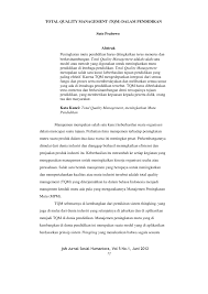 Jurnal manajemen perhotelan 4 (2), pp. Pdf Total Quality Management Tqm Dalam Pendidikan