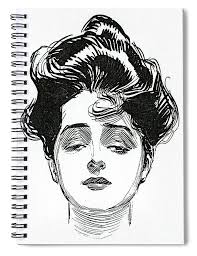 An iconic Gibson Girl portrait Spiral Notebook by Charles Dana Gibson