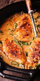 Chicken And Spinach In Creamy Paprika Sauce Easy Chicken Recipes Chicken Dinner Recipes Chicken Spinach Recipes