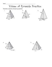 Volume Of Pyramids Practice Pyramids Area And Perimeter Volume