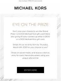 With a michael kors watch, you'll always check the time in style. Michael Kors Ca Don T Forget Win A 1 000 Michael Kors Gift Card Milled