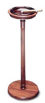 Teak Finished Floor Stand Ashtray Cigar Accessories Cigar Ashtray Ashtray Glass