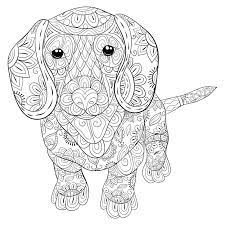 Dogs coloring pages for kids. Adult Coloring Page A Cute Isolated Dog For Relaxing Zen Art Style Illustration Stock Vector Illustration Of Adult Decorate 107416825