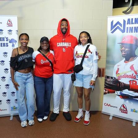 This weekend, Jordan Walker and his mother, Katrina, teamed up with  CardinalsCare to welcome students from Confluence Academy Old North,  Preston Community Garden and East St. Louis Senior High School to Busch