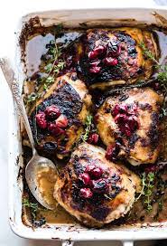 Balsamic Roasted Chicken With Cranberries Prepped And Cooked In One Pan Yes Your Holiday Table Is Complete This Paleo Cranber Recipes Cranberry Recipes Food