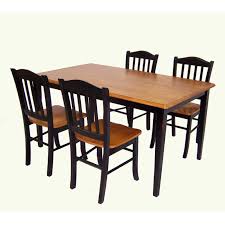 Boraam Shaker 5 Piece Dining Set Black Oak In 2020 Oak Dining Sets Dining Room Sets Kitchen Dining Room