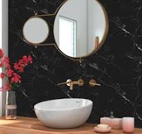 Adesivo De Parede Mármore Granito Preto Lavável Vinil 2M