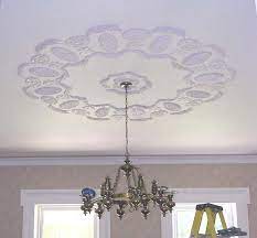 You can order a ceiling medallion directly from specialty suppliers in plaster or other mediums—or cast one yourself! Create Stunning Plaster Ceiling Medallions With Plaster Molds Walls Stencils Plaster Stencils Painting Stencils Plaster Molds