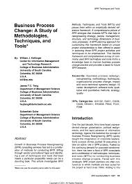 Pdf Business Process Change A Study Of Methodologies Techniques And Tools