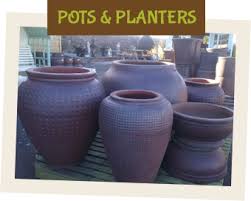 29651 very large terracotta pots with ribbed detail. The Pot Place Garden Centre And Tea Room Plumpton Nr Penrith