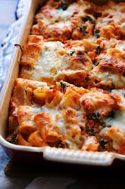 Baked Ziti With Roasted Red Peppers Baby Kale And Ricotta Joanne Eats Well With Others Recipe Baked Ziti Roasted Red Peppers Stuffed Peppers