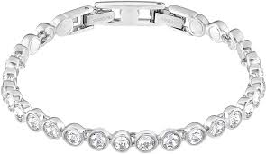 Ships from charlotte, nc for $3.29. Amazon Com Swarovski Tennis Collection Women S Tennis Bracelet Sparkling White Crystals With Rhodium Plated Band Jewelry
