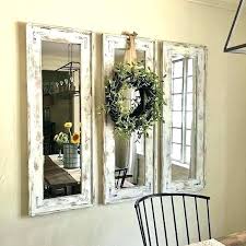 Center mirror is 46w x 26t. Dining Room Mirror Decor Ideas Adorable Modern Kitchen Ware Hang Wall Mirrors Living Long Bac Ojj