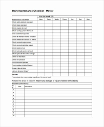 Lawn mower maintenance and lawn mower repair during the fall is the safest thing to do as you prepare for the arrival of the spring. Lawn Mower Maintenance Log Template Best Of 14 Sample Daily Checklist Templates Checklist Template Daily Checklist Cleaning Checklist Template