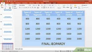 How to make a jeopardy game using powerpoint | online.kwc.edu author: How To Make A Jeopardy Game On Powerpoint With Pictures