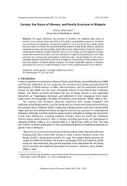 Beneath the face of inequality in malaysia. Gender The Status Of Women And Family Structure In Malaysia Land Portal