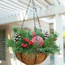 The Holiday Aisle Xmas Hanging Basket Christmas Hanging Baskets Outdoor Christmas Diy Holiday Decor Christmas