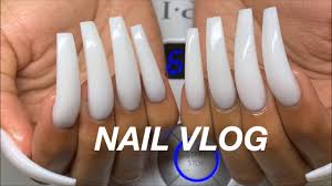 Refill tips are available for our salon series. Extra Long Milky White Acrylic Nails Full Tip Nail Vlg Youtube