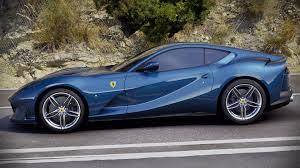 Ferrari 812 superfast does 211 mph (340 kph) on autobahn, looks cool in blue. Ferrari 812 Superfast Wallpaper Blue