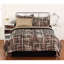 Black And White Bed In A Bag Walmart Hometrends Interlocking Squares Complete Bed In A Bag Bedding Set Home Trends Home Bed In A Bag
