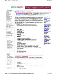 bank teller resume sample fill online